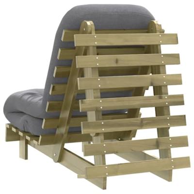 Futon slaapbank met matras 60x206x11 cm geïmpregneerd hout