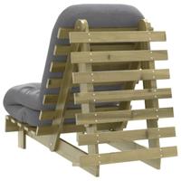 Futon slaapbank met matras 60x206x11 cm geïmpregneerd hout - thumbnail