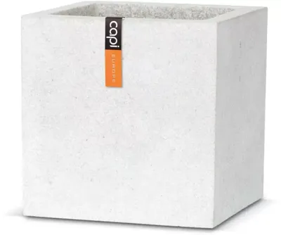 Capi lux terrazzo plantenbak 20x20x20 cm lichtgrijs