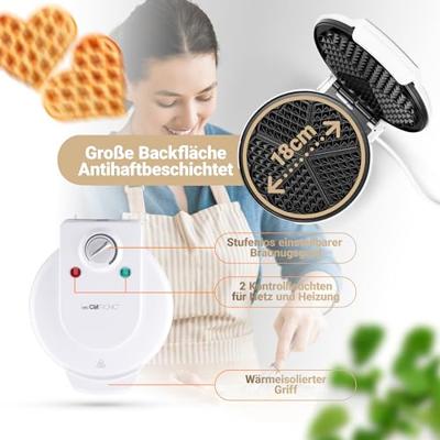 Clatronic WA 3491 Wafelijzer Anti-aanbaklaag Wit