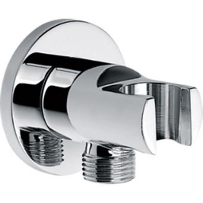 Wiesbaden Wandaansluitbocht met Handdouchehouder - Rond - 1/2 Inch - Chroom