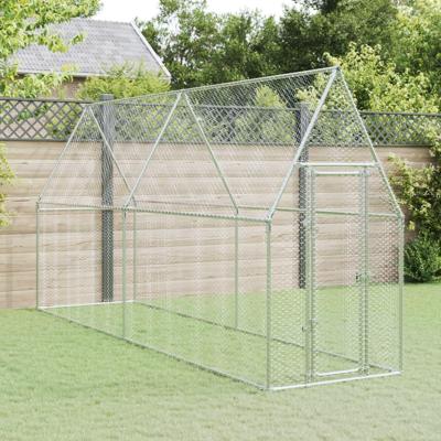 VidaXL Kippenhok 400x100x190 cm gegalvaniseerd staal zilverkleurig