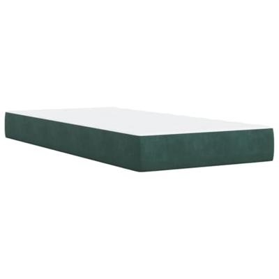 Boxspring met matras fluweel donkergroen 90x200 cm