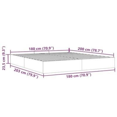 Bedframe zonder matras 180x200 cm kunstleer grijs - thumbnail