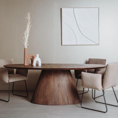 Tower Living Ovale Eettafel 'Premana' Mangohout, 260 x 120cm, kleur Bruin