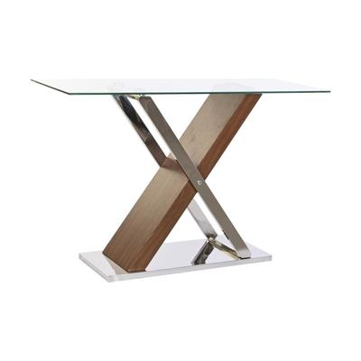 Wandtafel DKD Home Decor Transparant Zilverkleurig Donkerbruin Kristal Staal 120 x 40 x 75 cm