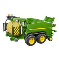 bruder John Deere C441 Ronde balenpers en wikkelmachine modelvoertuig - thumbnail