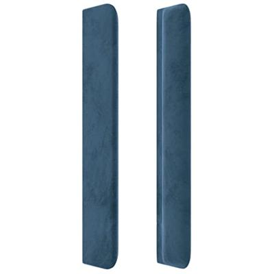 Hoofdbord met randen 103x16x118/128 cm fluweel donkerblauw