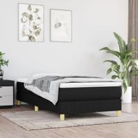 Boxspring met matras stof zwart 90x200 cm - thumbnail