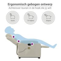 Sta-op-massagestoel verstelbaar fluweel crèmekleurig - thumbnail