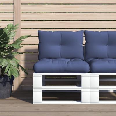 VidaXL Palletkussenset 60x38x13 cm stof marineblauw VidaXL Palletkussenset 60x38x13 cm stof marineblauw