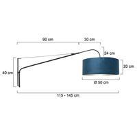 Steinhauer Verstelbare muurlampElegant Classy zwart met blauw - 8244ZW - thumbnail