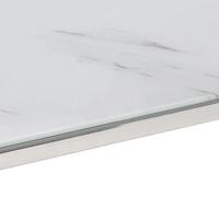 Salontafel roestvrijstaal en gehard glas zilverkleurig - thumbnail