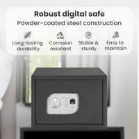 VidaXL Digitale kluis met slot donkergrijs 35 x 25 x 25 cm staal - thumbnail