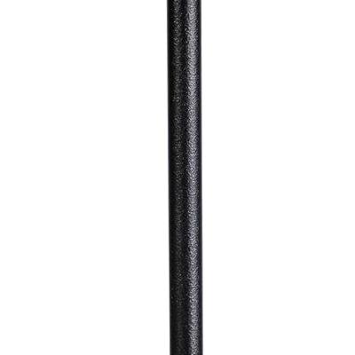 QAZQA Vloerlamp zwart met velours kap roze met goud 35 cm - Parte