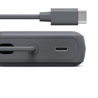 Hama Power Pack Travel met kabel 10000mAh 2 uitgangen:2x USB-C Powerbank Grijs - thumbnail
