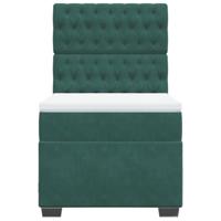 Boxspring met matras fluweel donkergroen 80x200 cm - thumbnail