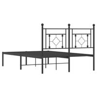 Bedframe met hoofdbord metaal zwart 120x200 cm - thumbnail