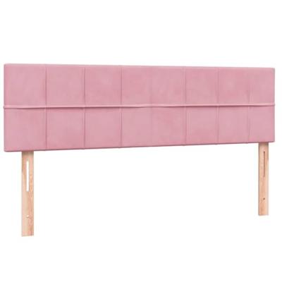Boxspring met matras fluweel roze 140x220 cm