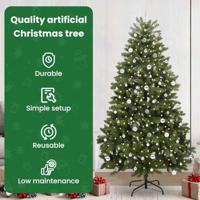 VidaXL Kunstkerstboom met 300 led groen 240 cm pvc en metaal - thumbnail