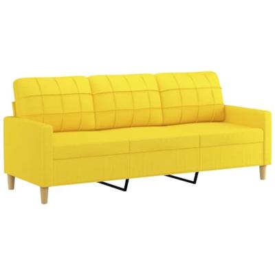 3-delige Loungeset met kussens stof lichtgeel