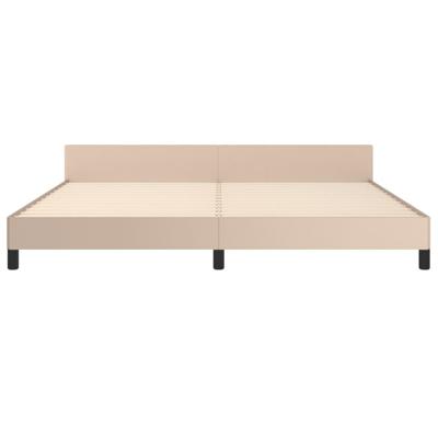 Bedframe met hoofdbord kunstleer cappuccinokleurig 200x200 cm Bedframe met hoofdbord kunstleer cappuccinokleurig 200x200 cm