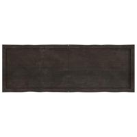 Tafelblad natuurlijke rand 140x50x(2-6)cm eikenhout donkerbruin - thumbnail