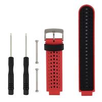 Tweekleurige siliconen sport polsband voor Garmin Forerunner 230/235/620/630/735XT (rood zwart) - thumbnail