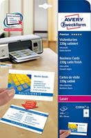 Avery-Zweckform C32016-25 Bedrukbare visitekaarten, gladde kant 85 x 54 mm Wit 250 stuk(s) Papierformaat: DIN A4 - thumbnail
