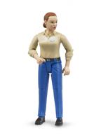 Bruder vrouw met blanke huid en blauwe broek 10.7cm - thumbnail