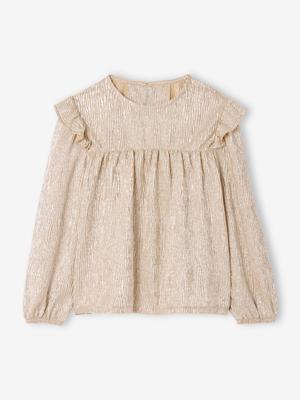 T-shirt Kerstmis meisjes lange mouwen goud T-shirt Kerstmis meisjes lange mouwen goud