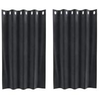 VidaXL Verduisterende gordijnen 2 pcs donkergrijs 140 x 140 cm fluweel - thumbnail