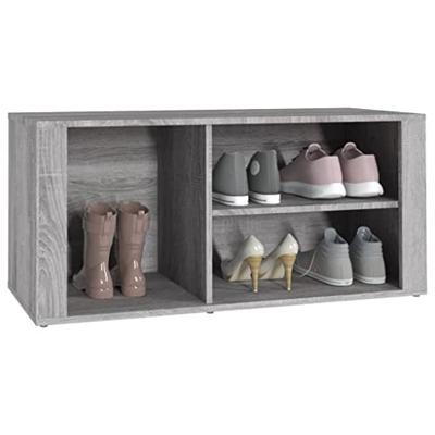 VidaXL Schoenenkast 100x35x45 cm bewerkt hout grijs sonoma VidaXL Schoenenkast 100x35x45 cm bewerkt hout grijs sonoma