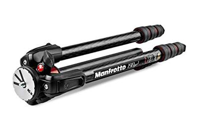 Manfrotto MT190GOC4 Kit 190 Carbon Fibre 4 Sections Aluminium Tripod for Camera, Quick Power Lock System. Made in Italy, for DSLR, CSC, Mirrorless Black