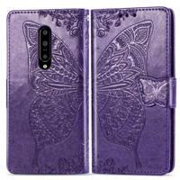 Butterfly Love bloemen reliëf horizontale Flip lederen case voor OnePlus 7 Pro met houder & kaartsleuven & portemonnee & Lanyard (donker paars) - thumbnail