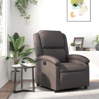 Fauteuil verstelbaar echt leer donkerbruin - thumbnail