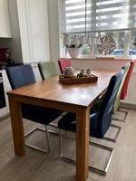 Set van 6 leren eetkamerstoelen - met sledepoot - diverse kleuren - Echt leer, Industrieel, ontdek de vele Leersoorten en Kleuren bij ShopX - thumbnail