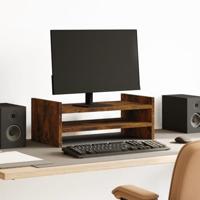 VidaXL Monitorstandaard 50x27x20 cm bewerkt hout gerookt eikenkleurig - thumbnail