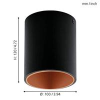 Eglo Led plafondlampPolasso Zwart/Koper - 94501 - thumbnail