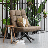 WOOOD Draaifauteuil 'Jouke' PU leder, kleur Groen - thumbnail