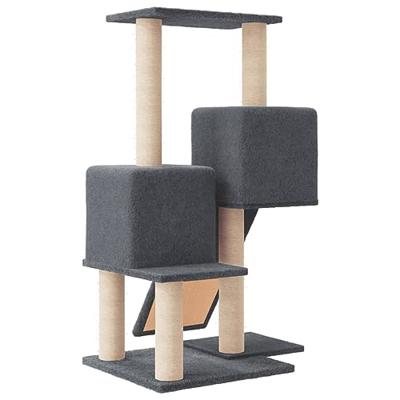 Kattenmeubel met sisal krabpalen 82 cm donkergrijs - thumbnail