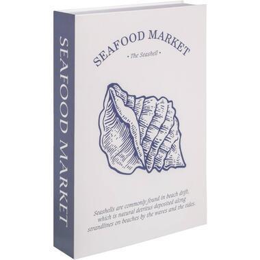 Opbergboek Seafood - blauw - 5x30x21 cm