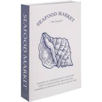 Opbergboek Seafood - blauw - 5x30x21 cm - thumbnail