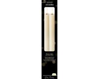 Dinerkaars LED ribbel 24cm creme 2 st. - thumbnail