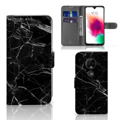 Motorola Moto G7 | G7 Plus | Bookcase | Marmer Zwart - Origineel Cadeau Vader