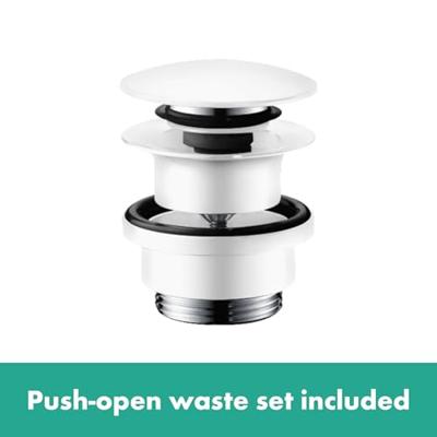 Wastafelkraan Finoris HansGrohe 230 2 Jets Met Uittrekbare Vuistdouche Met PushOpen Mat Wit