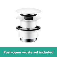 Wastafelkraan Finoris HansGrohe 230 2 Jets Met Uittrekbare Vuistdouche Met PushOpen Mat Wit - thumbnail