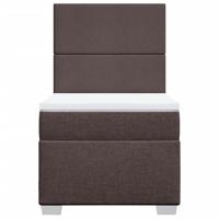 Boxspring met matras stof donkerbruin 80x200 cm - thumbnail
