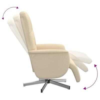 Fauteuil verstelbaar met voetensteun stof crmekleurig - thumbnail