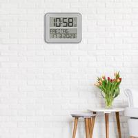 TFA Dostmann 60.4512.54 Zendergestuurd Wandklok 258 mm x 212 mm x 30 mm Zilver, Zwart Groot display - thumbnail